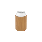 3 3/4" Bamboo Laserable Leatherette Beverage Holder