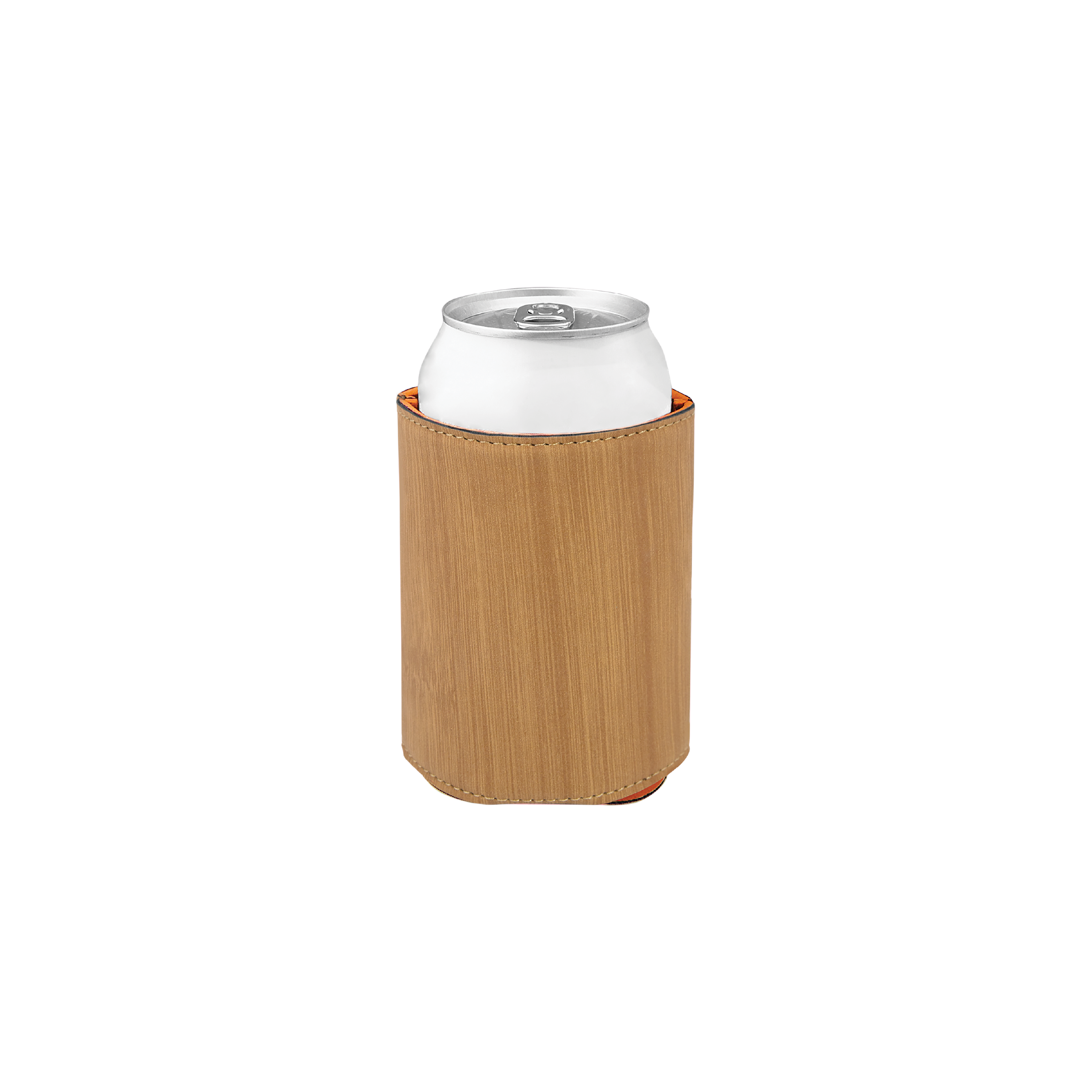 3 3/4" Bamboo Laserable Leatherette Beverage Holder