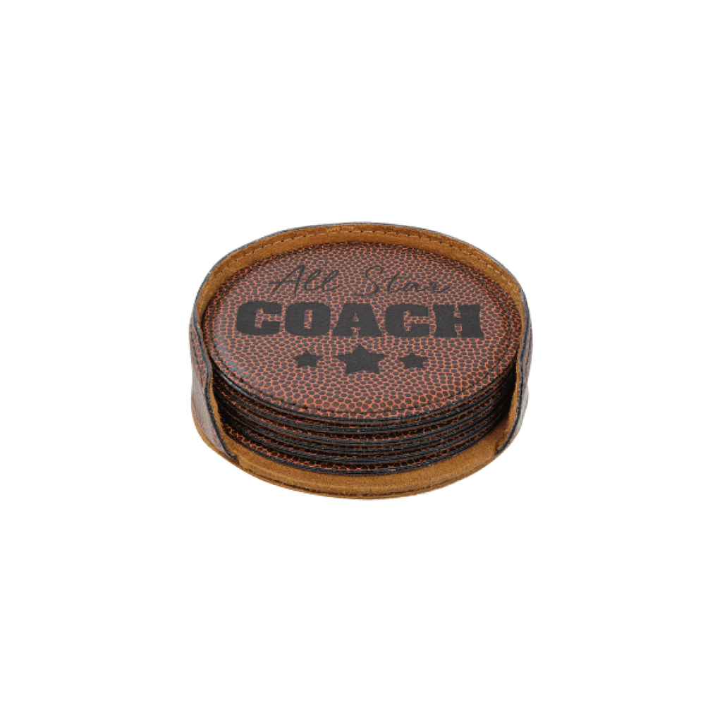 Sports Leatherette 6-Coaster Set