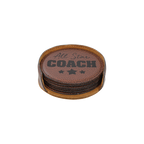 Sports Leatherette 6-Coaster Set