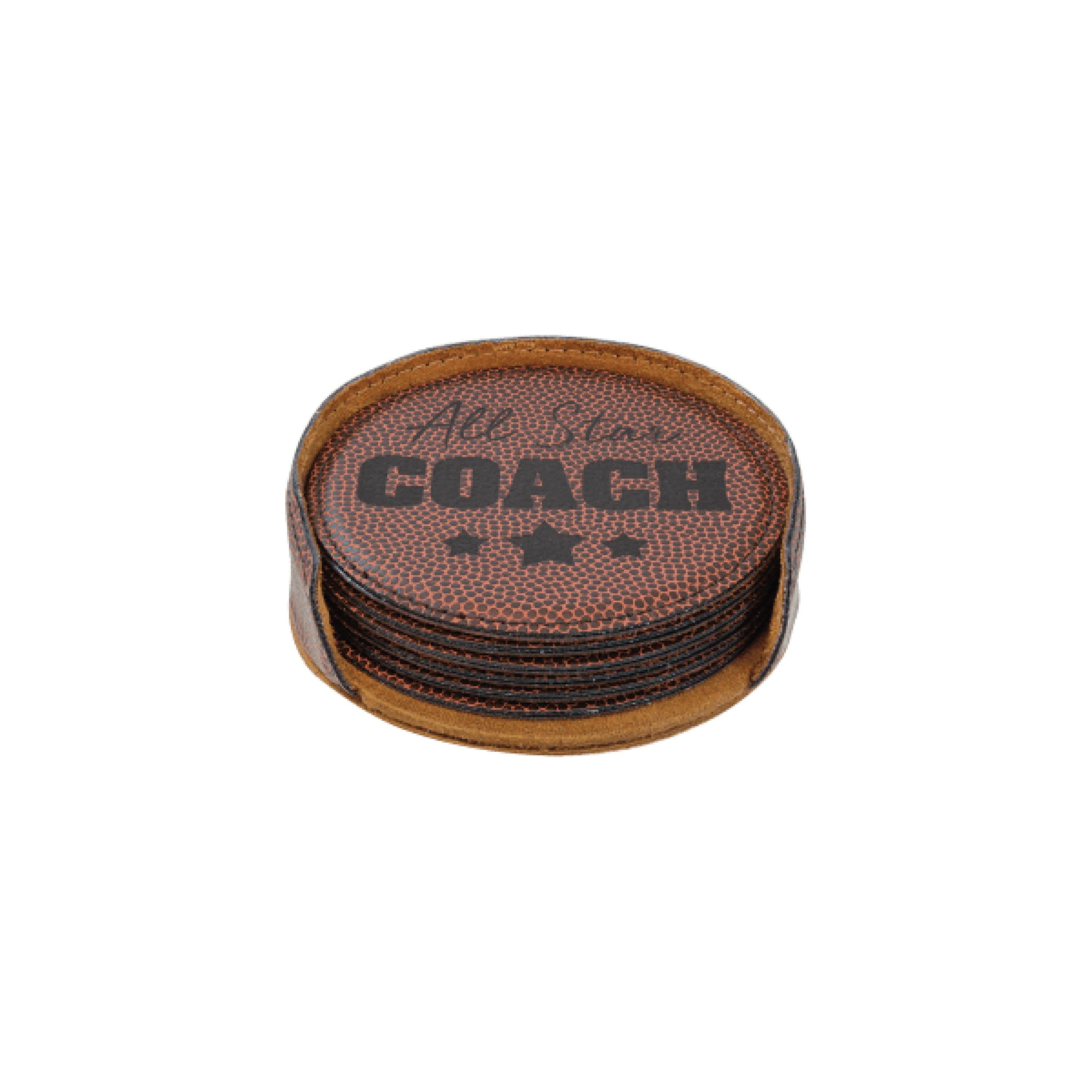 Sports Leatherette 6-Coaster Set