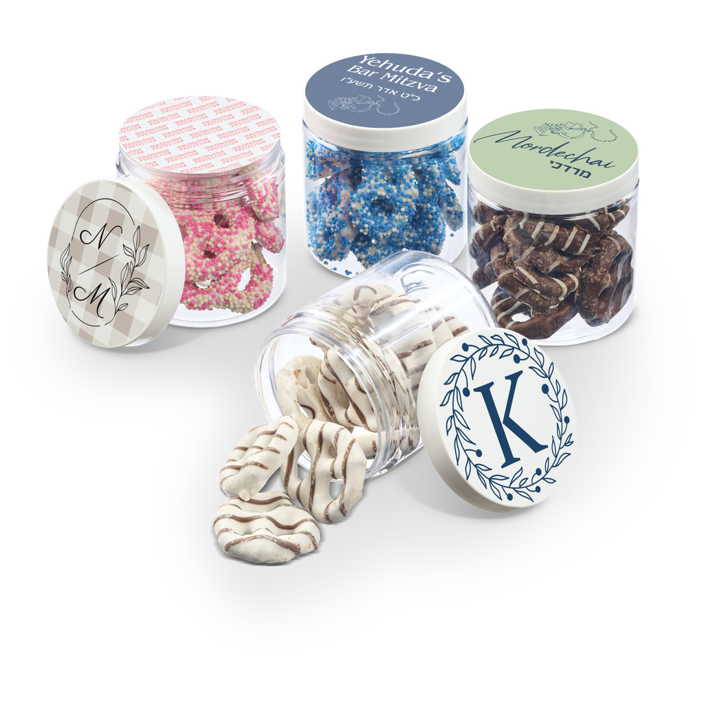8 oz Jar of Chocolate Covered Mini Pretzels