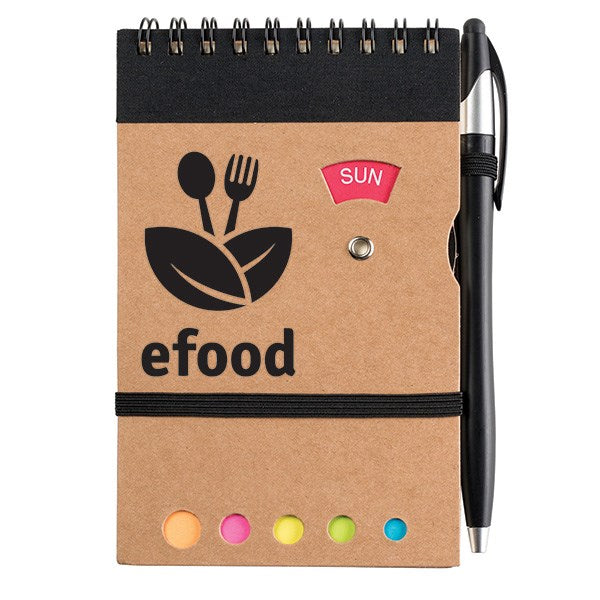 CUSTOM 3.75 x 5.75 Cardboard Spiral Journal with Pen