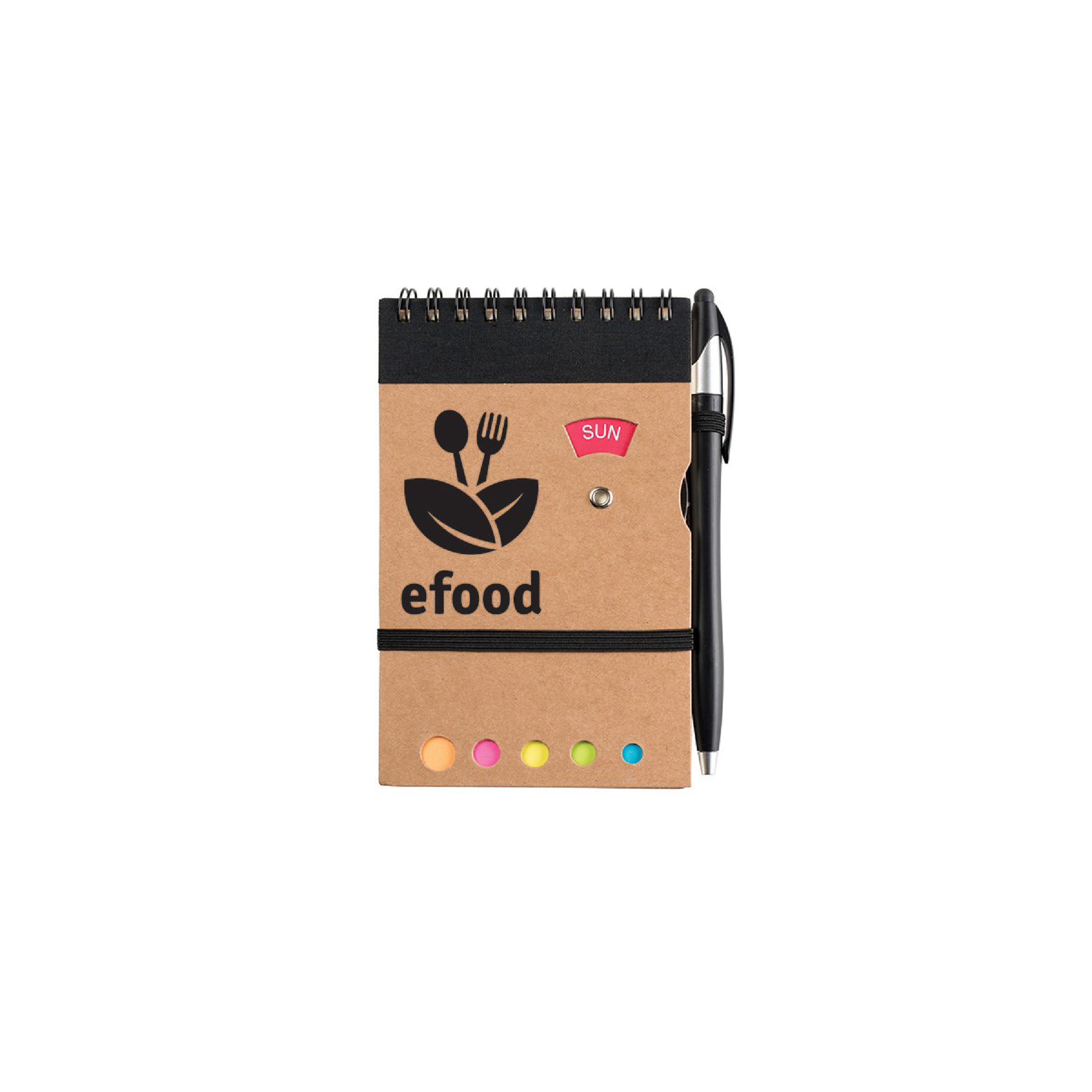 3.75 x 5.75 Cardboard Spiral Journal with Pen