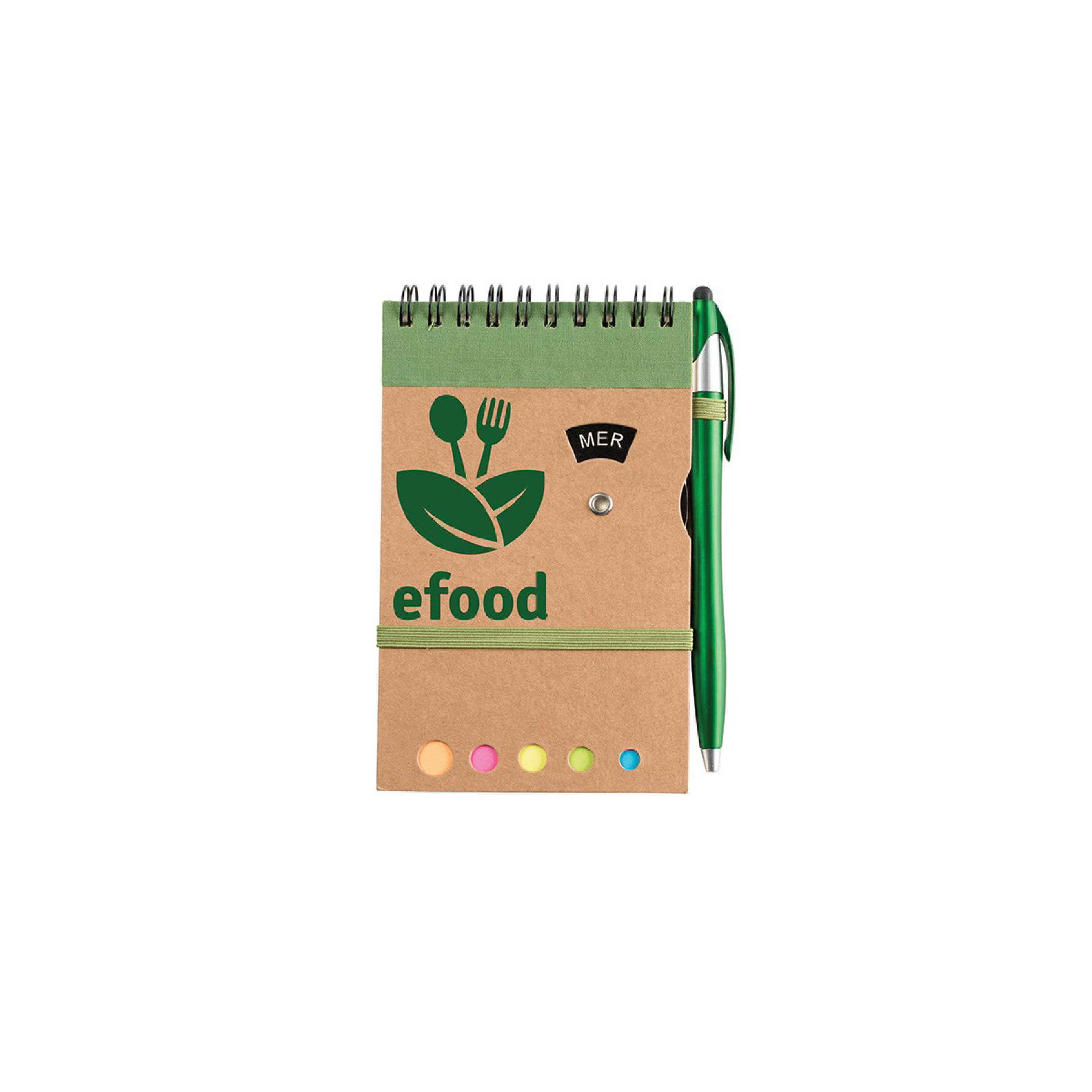 3.75 x 5.75 Cardboard Spiral Journal with Pen