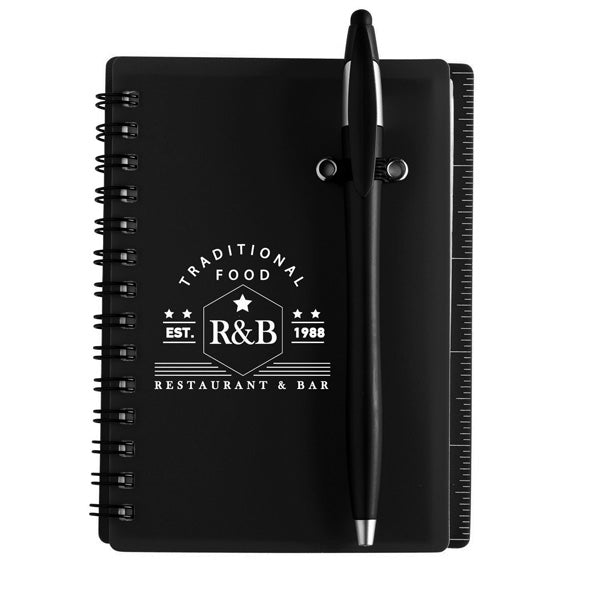Jothaven 4.15 x 5.5 Translucent Plastic Spiral Journal with Pen