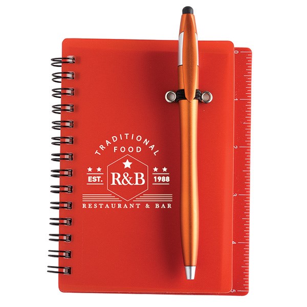 Jothaven 4.15 x 5.5 Translucent Plastic Spiral Journal with Pen