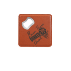 4" x 4" Square Laserable Leatherette Bottle Opener Coaster