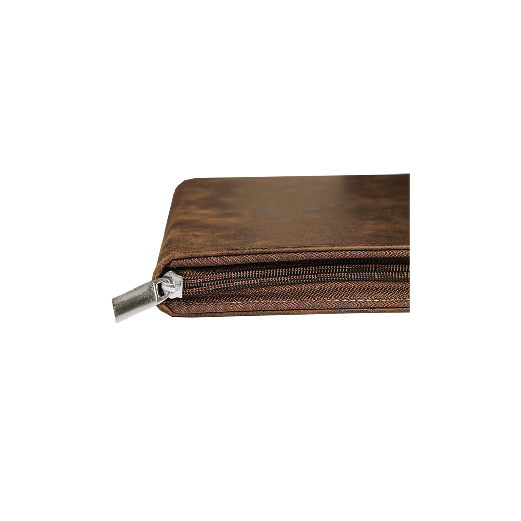 Zipper Laserable Leatherette Portfolio with Notepad
