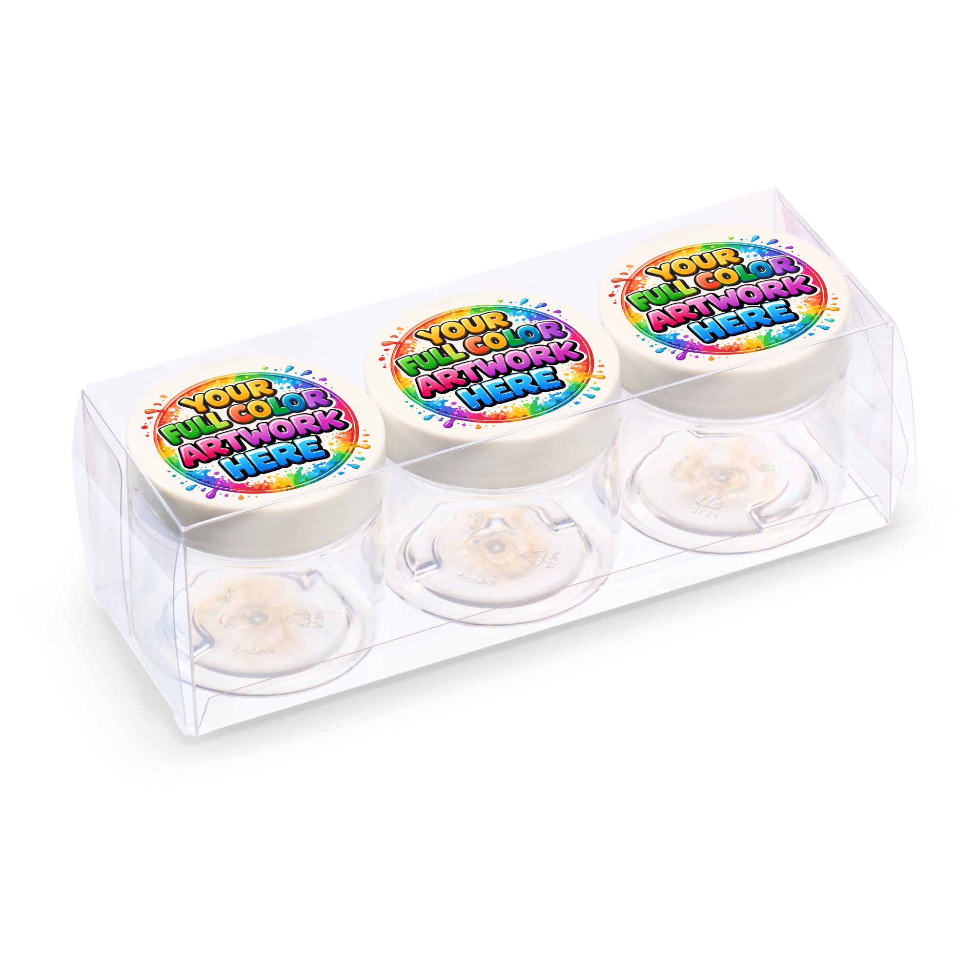 2 oz Personalized Party Trio - 3 Empty Jars with Printed Lids