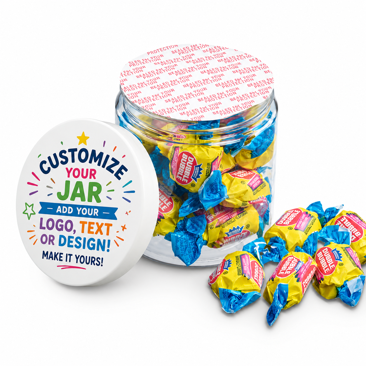 CUSTOM CANDY JAR! 8oz Customized Candy Jar- Upload Your Design & Pick Your Candy!