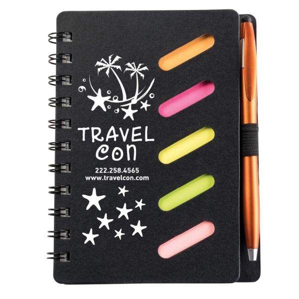 Scribbly 4.8 x 6.1 Cardboard Spiral Journal with Pen