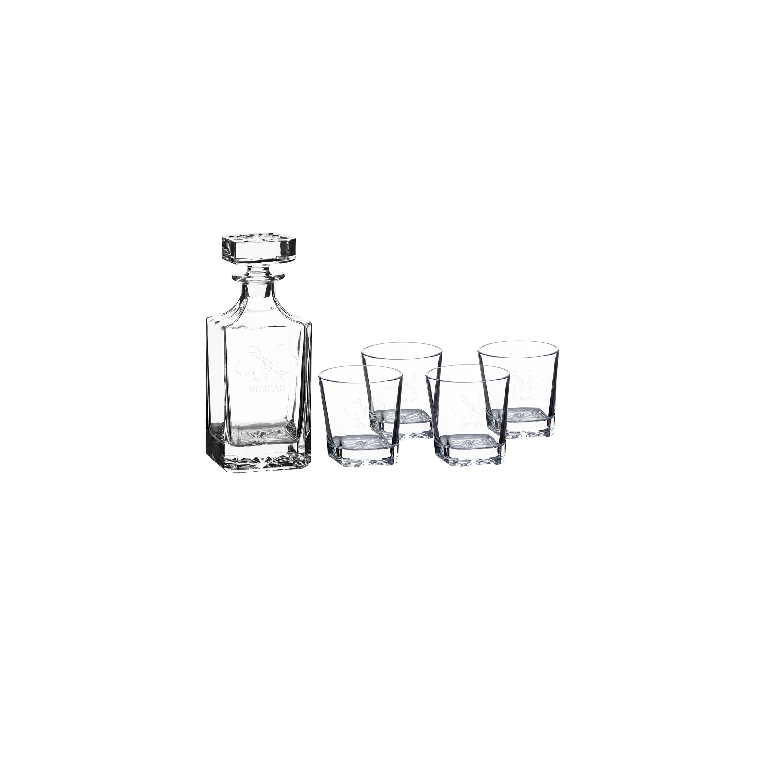 Polar Camel 750 mL Square Glass Decanter Set