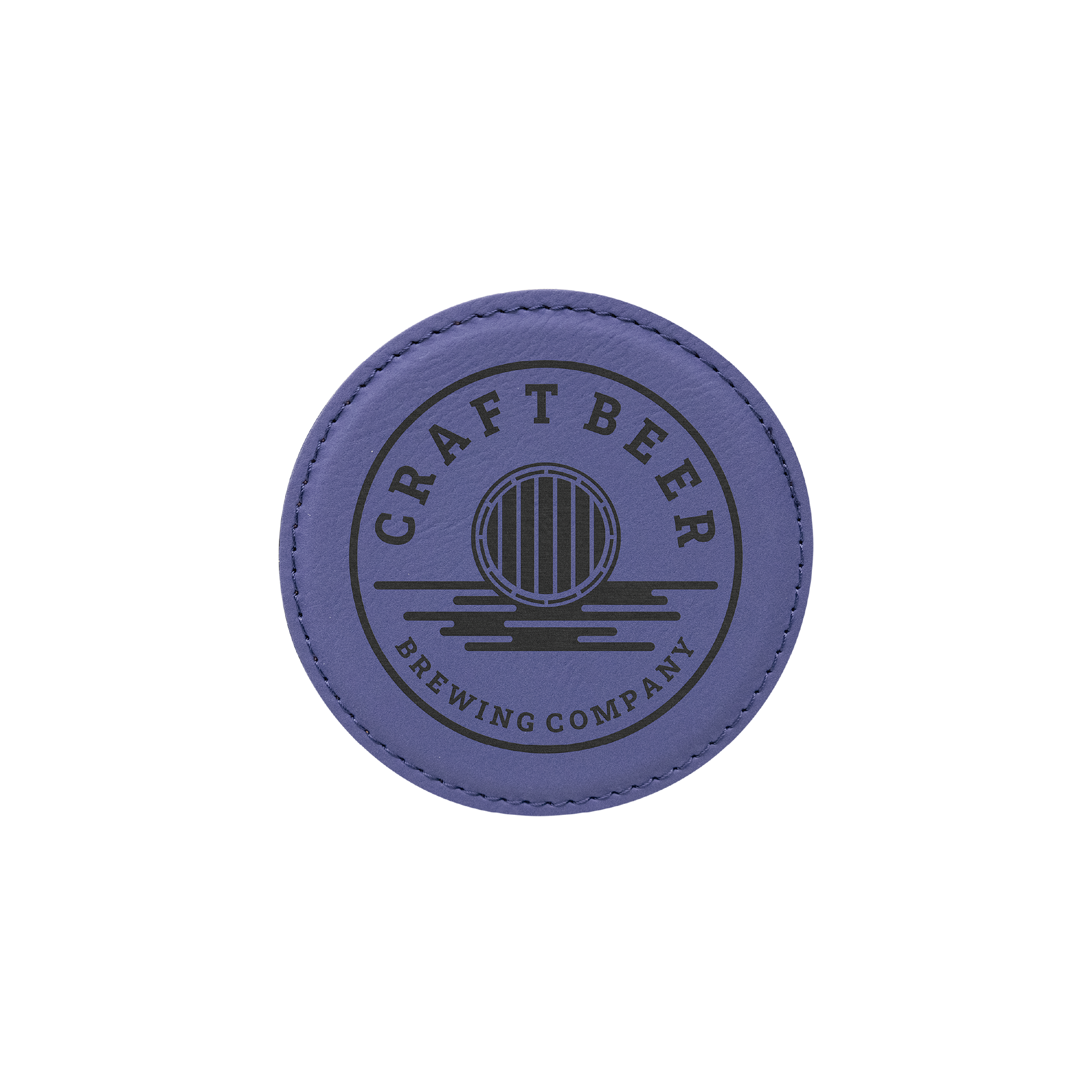 4" Round Laserable Leatherette Coaster