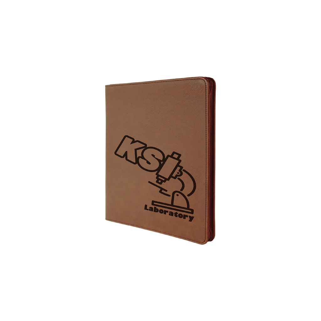 Zipper Laserable Leatherette Portfolio with Notepad