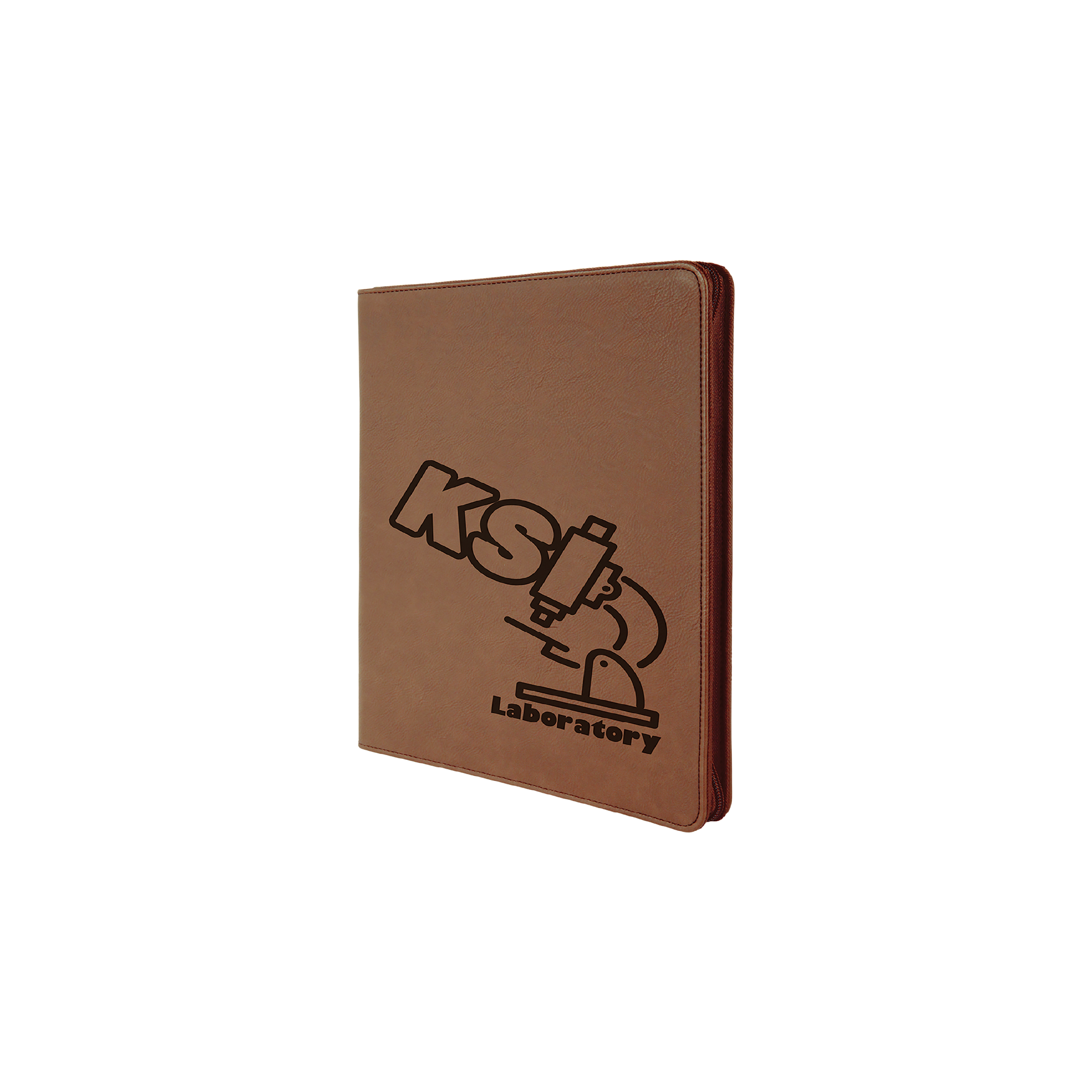 Zipper Laserable Leatherette Portfolio with Notepad