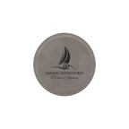 4" Round Laserable Leatherette Coaster