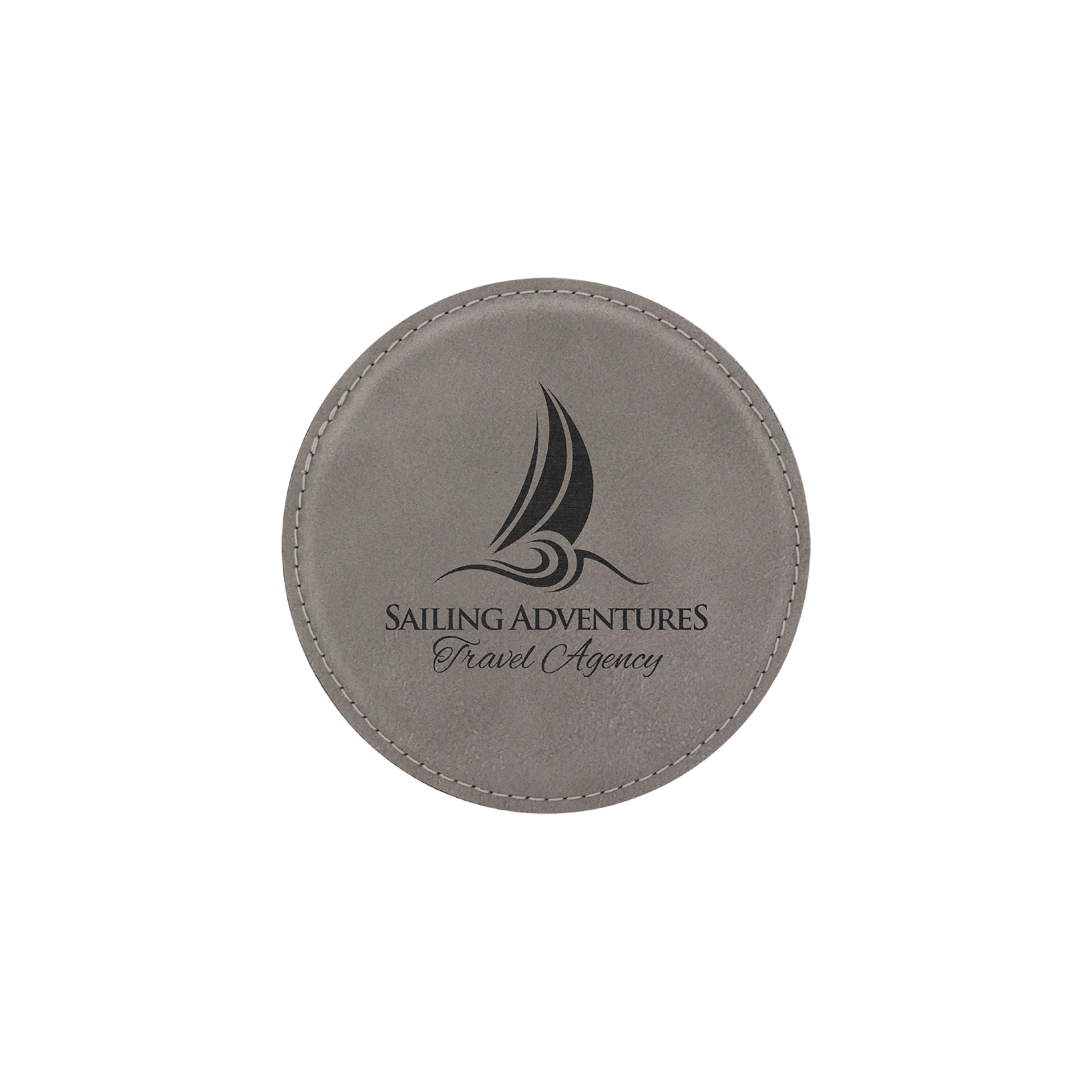 4" Round Laserable Leatherette Coaster