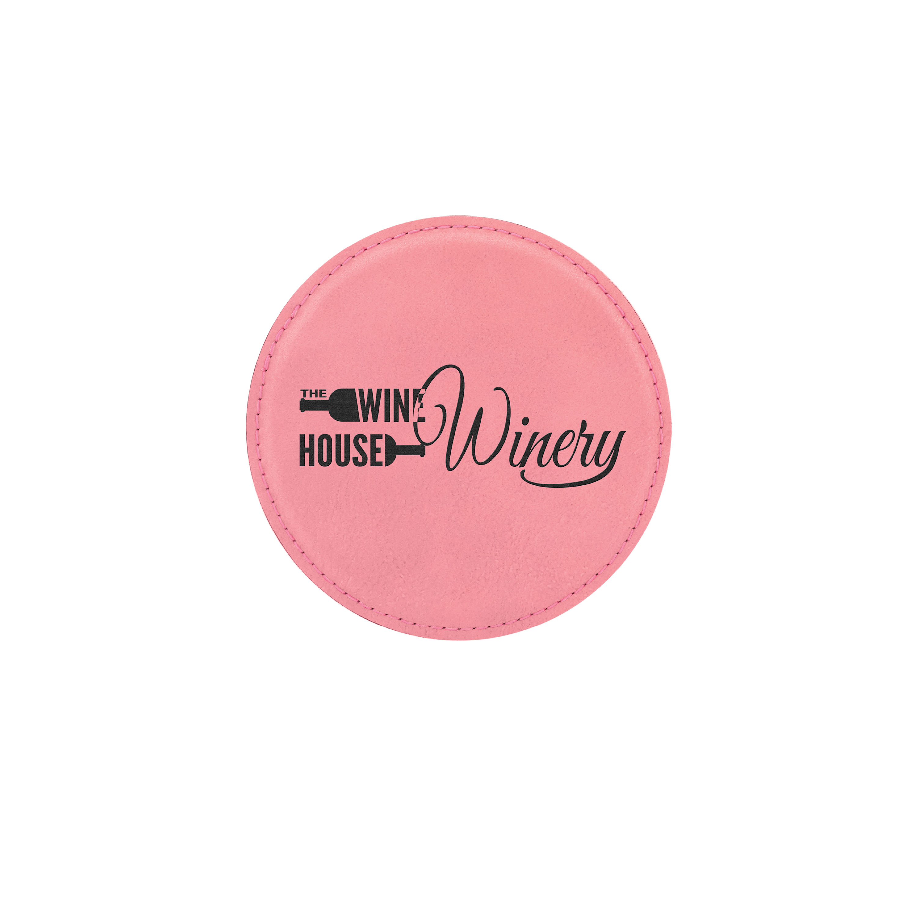 4" Round Laserable Leatherette Coaster