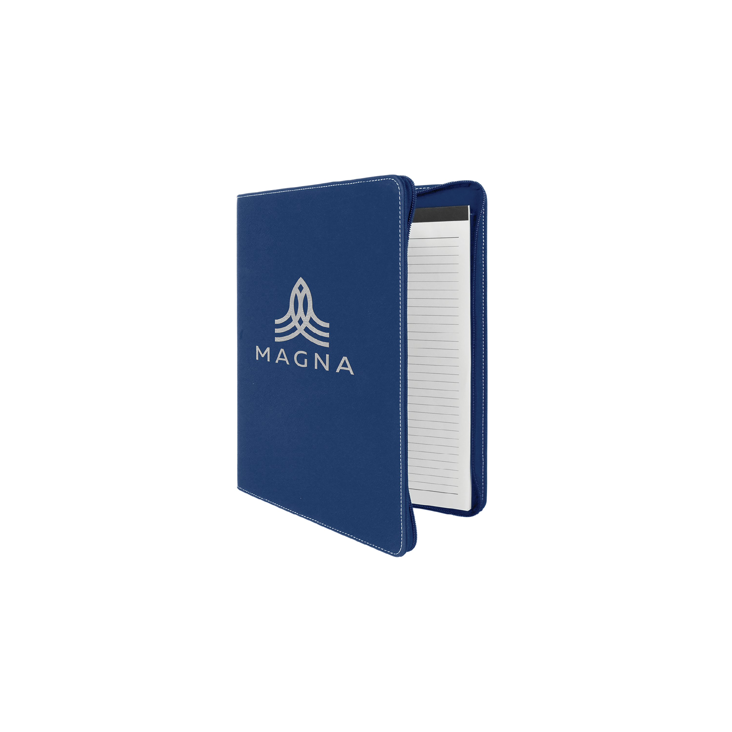 Zipper Laserable Leatherette Portfolio with Notepad