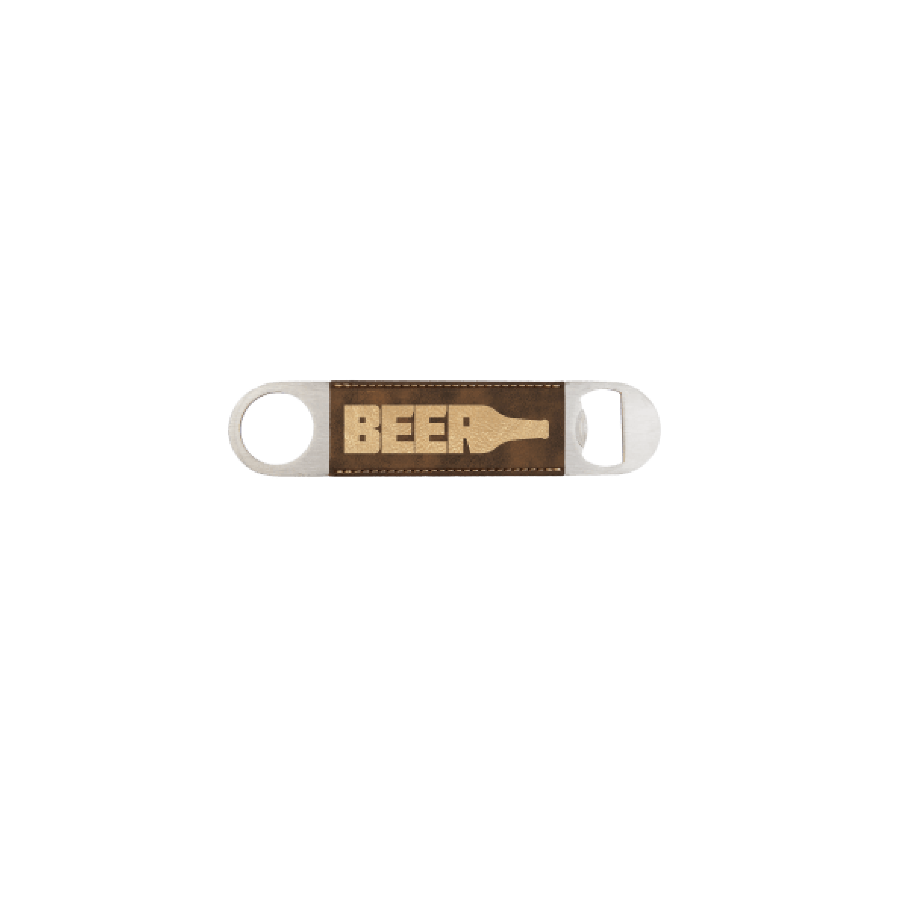 1 1/2" x 7" Bamboo Laserable Leatherette Bottle Opener