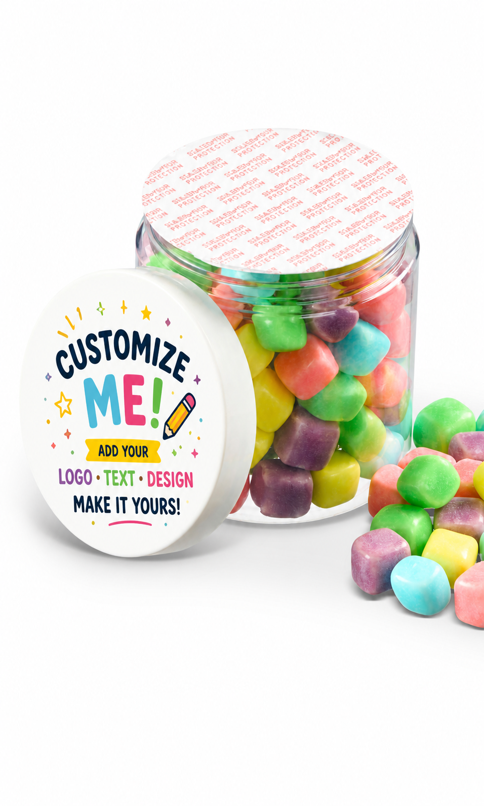 CUSTOM CANDY JAR! 8oz Customized Candy Jar- Upload Your Design & Pick Your Candy!