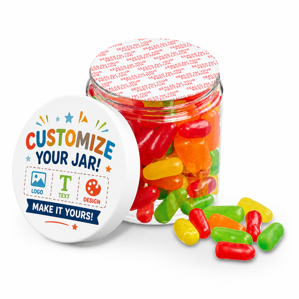 CUSTOM CANDY JAR! 8oz Customized Candy Jar- Upload Your Design & Pick Your Candy!
