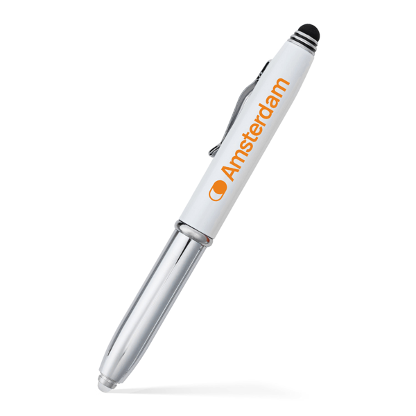 Flashlight and Stylus Metal Pen