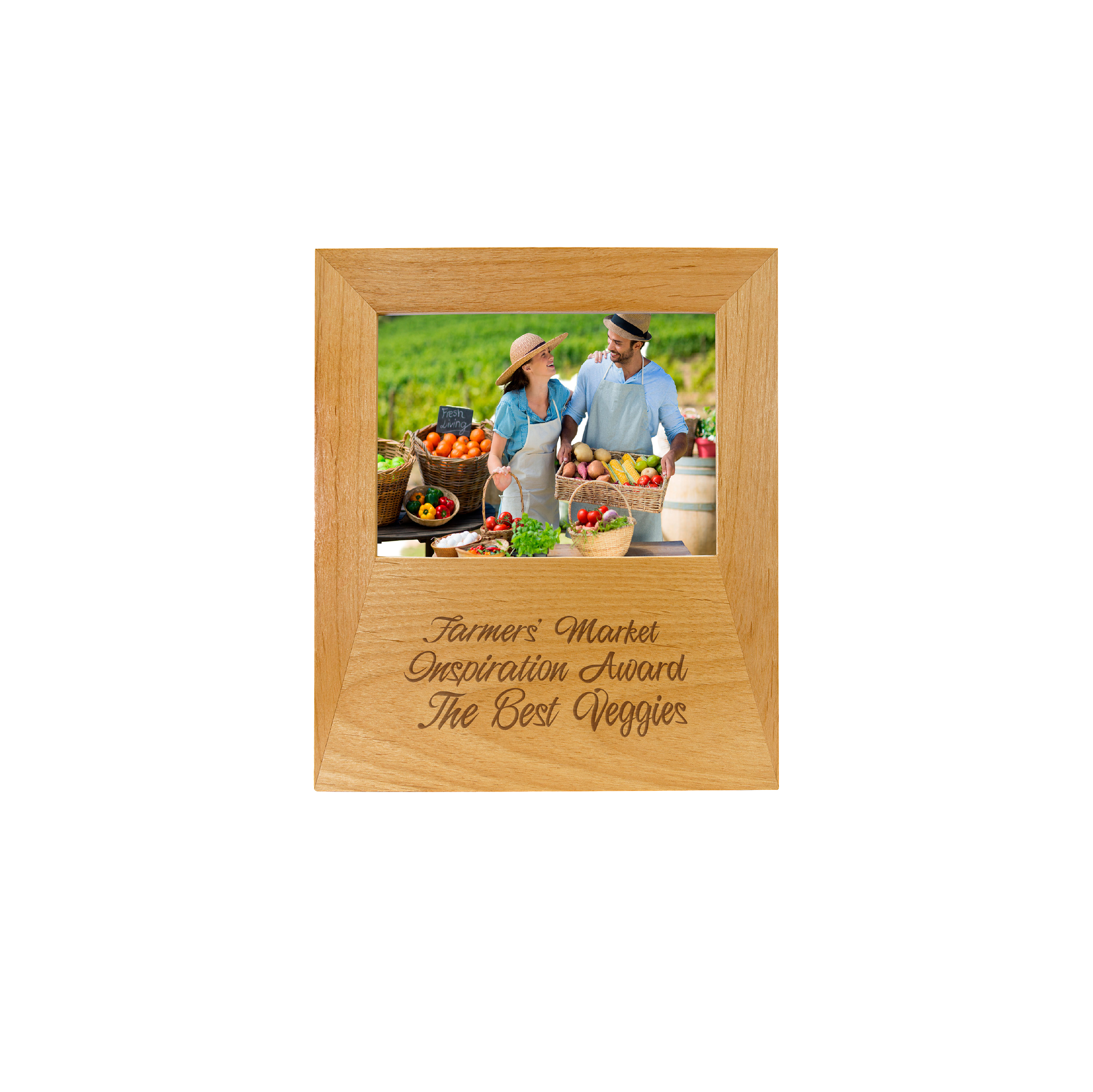 Genuine Alder 5" x 7" Picture Frame with 4 7/16" x 9 1/16" Engraving Area
