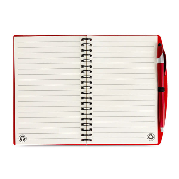 5.5 x 7 Plastic Spiral Journal with Pen