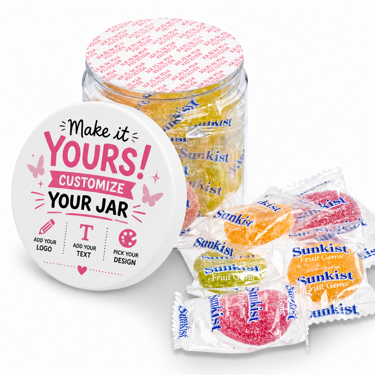 CUSTOM CANDY JAR! 8oz Customized Candy Jar- Upload Your Design & Pick Your Candy!