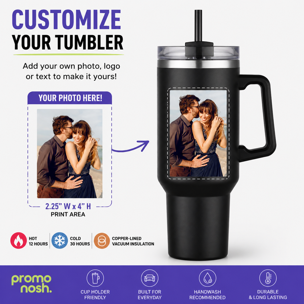 Customize 40oz Tumbler! Stainless Steel, Full Color Imprint! ANY IMAGE!