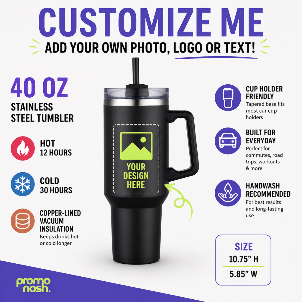 Customize 40oz Tumbler! Stainless Steel, Full Color Imprint! ANY IMAGE!