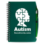 5.5 x 7 Plastic Spiral Journal with Pen