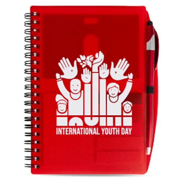 5.5 x 7 Plastic Spiral Journal with Pen